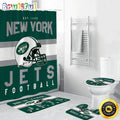 NFL New York Jets Shower Curtain Football Bathroom Mat Set and Shower Curtain