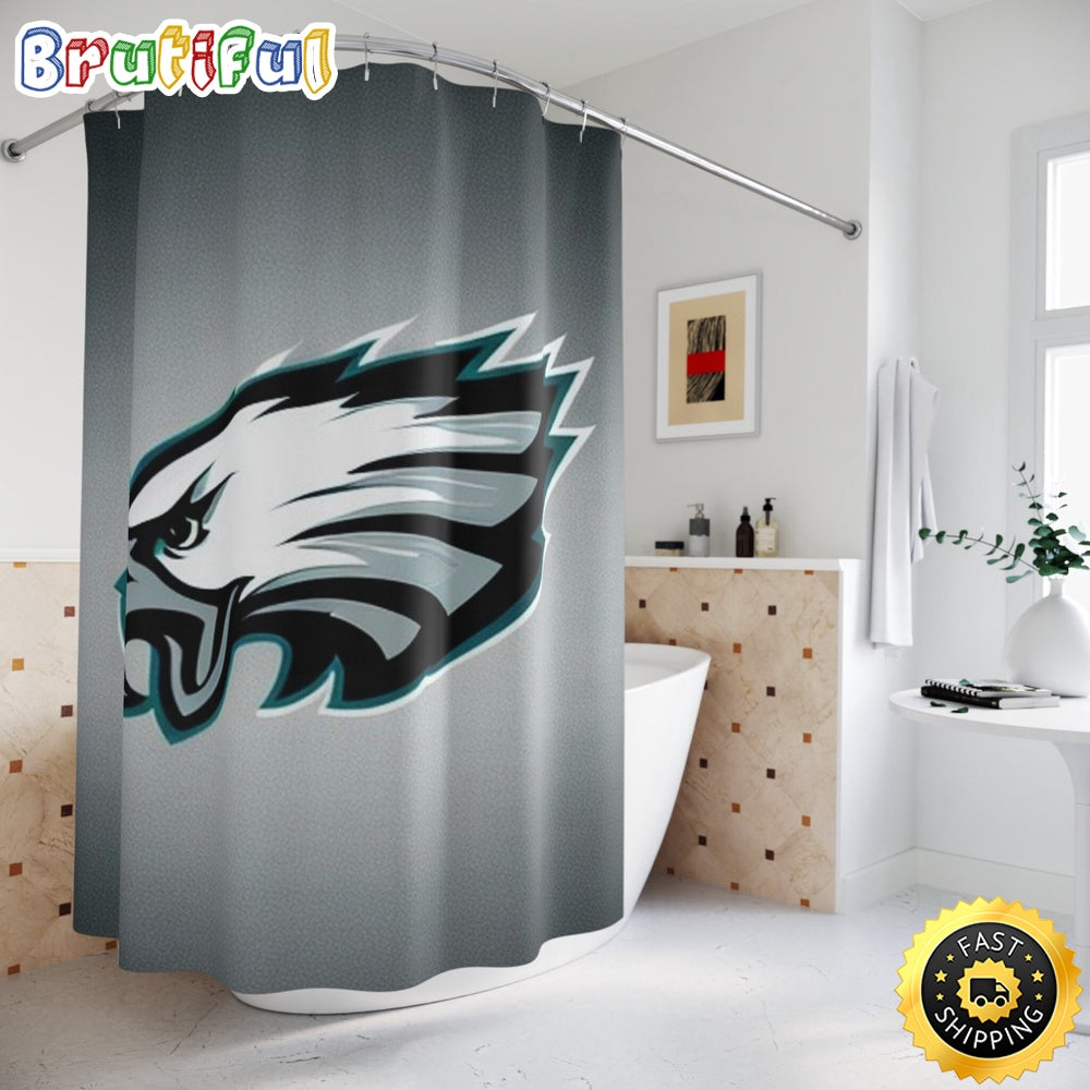 NFL Philadelphia Eagles Shower Curtain Sport Bathroom Mat Set and Shower Curtain