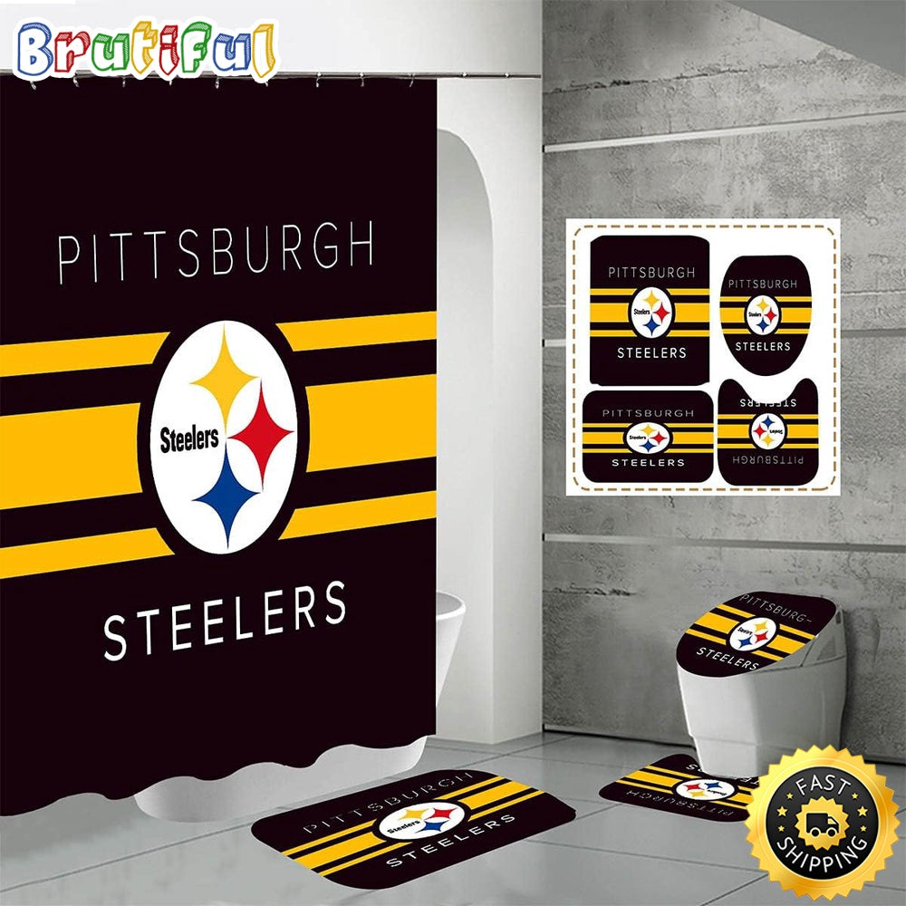 NFL Pittsburgh Steelers Shower Curtain Modern Bath Curtains