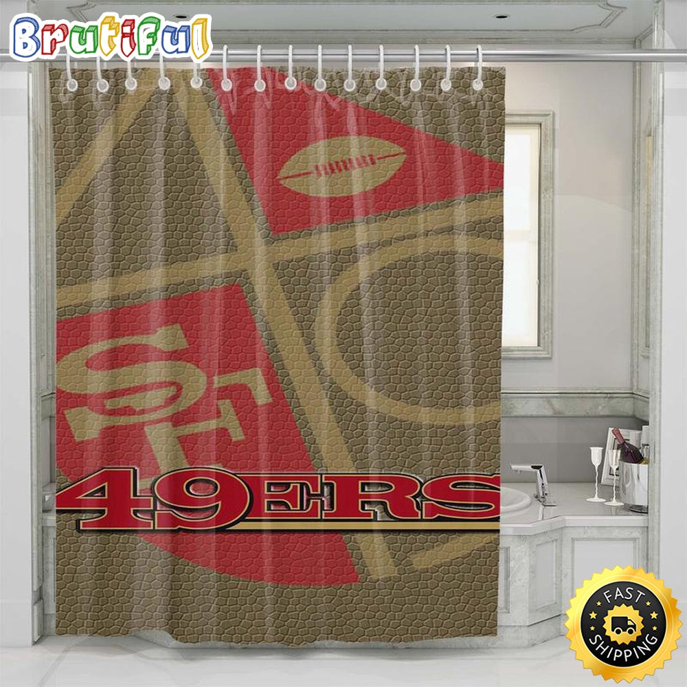 NFL San Francisco 49ers Shower Curtain Set Bathroom Set For Bathroom Decor