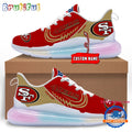 NFL San Francisco 49ers Women’s Rainbow Atmospheric Cushion Running Shoes, Football Women’s Shoes