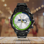 Seattle Seahawks Black Stainless Steel Watch – HOATT12960