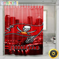NFL Tampa Bay Buccaneers Football Logo Shower Curtain Set For Bathroom Decor