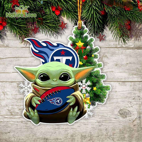 NFL Tennessee Titans Baby Yoda Christmas Ornament Xmas Tree Decoration