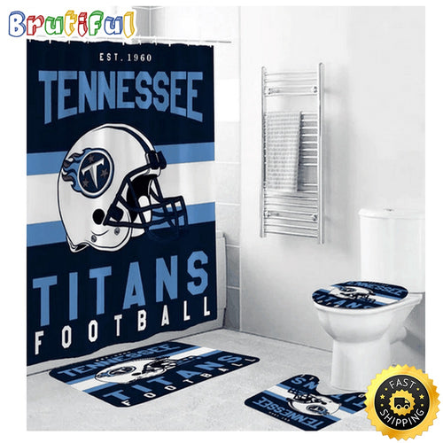 NFL Tennessee Titans Shower Curtain Football Team Helmet Shower Curtain Sets