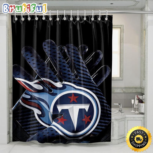 NFL Tennessee Titans Team Shower Curtain Set For Bathroom Decor