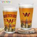 NFL Washington Commanders Beer Glass Cup 16oz, Custom Football Glass Cup