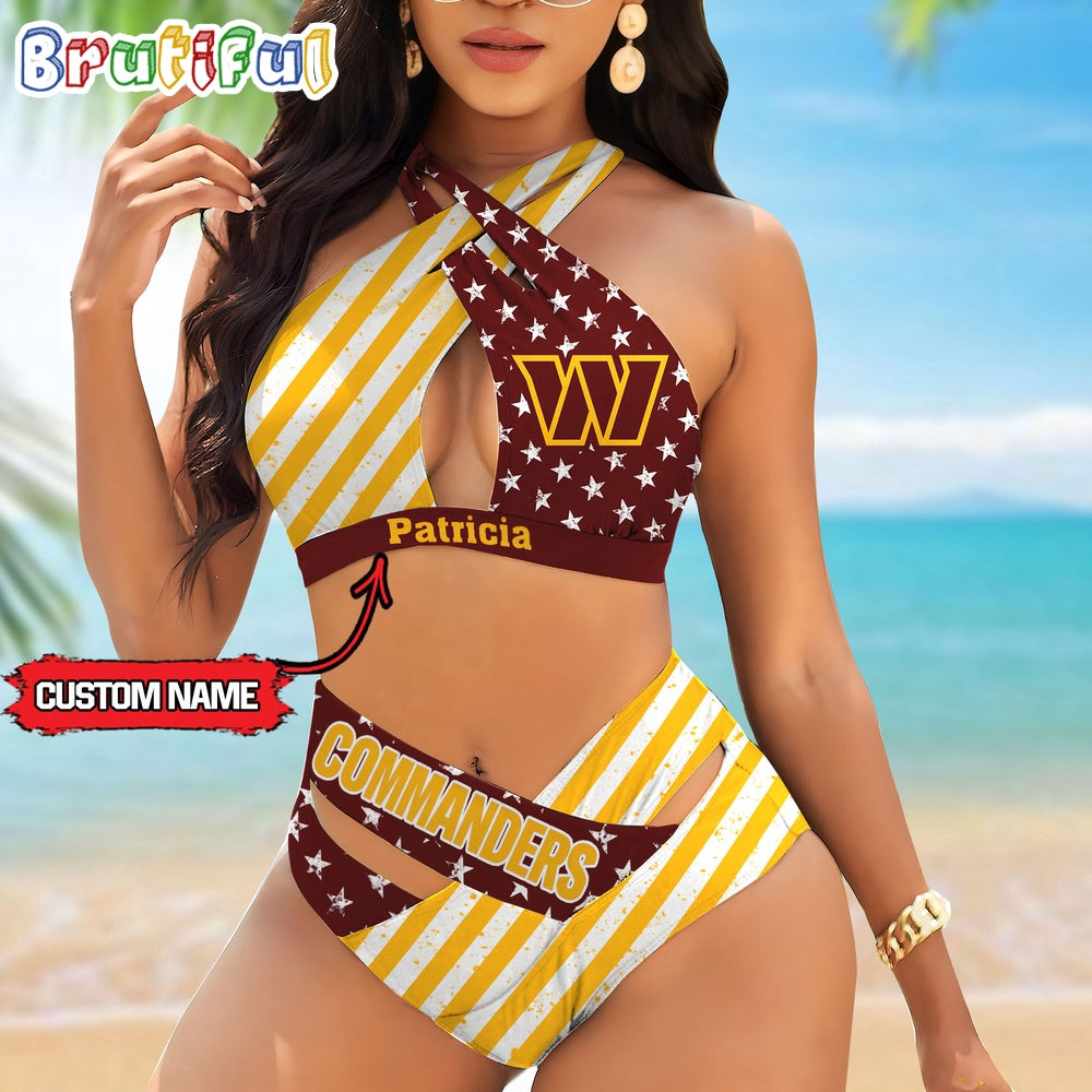 NFL Washington Commanders Women Bikini Set Summer Football Bikini Sets