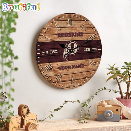 NFL Washington Redskins Clock Custom Name Wooden Clock