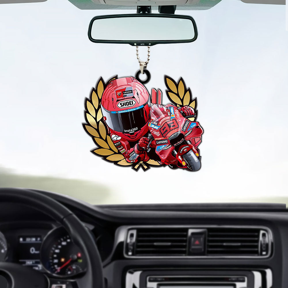 Ducati Lenovo Team x Marc Márquez 2025 Custom Shape 2-sided Acrylic Car Ornament – NGHIAVT5133