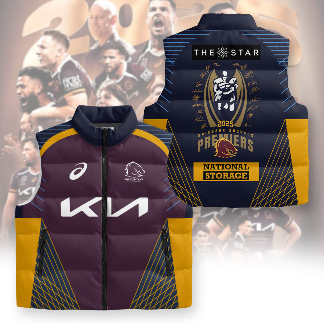 Brisbane Broncos 2025 3D Sleeveless Down Jacket – NGHIAVT5394