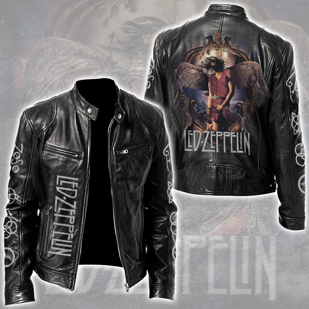 Led Zeppelin Motorcycle Leather Jacket – NGHIAVT5607