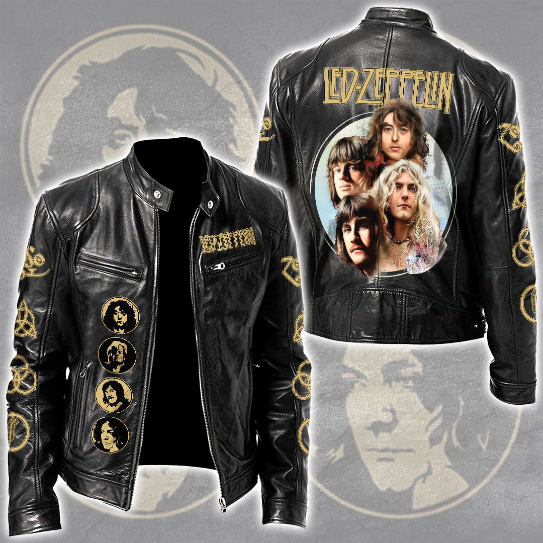 Led Zeppelin Motorcycle Leather Jacket – NGHIAVT6172