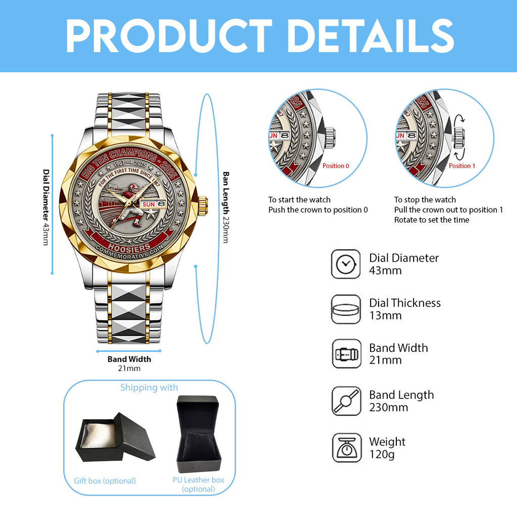 Indiana Hoosiers Football Alloy Luxury Quartz Watch – NGHIAVT6185