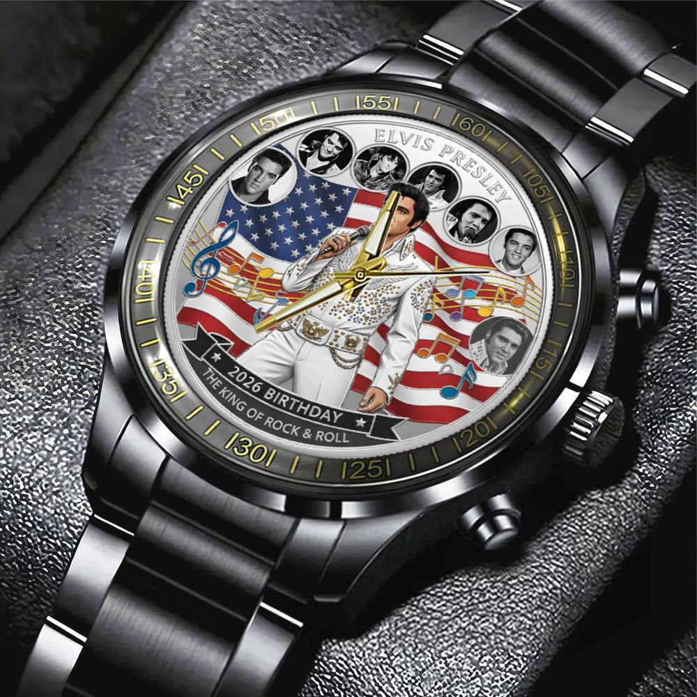 Elvis Presley Black Stainless Steel Watch – NGHIAVT9218