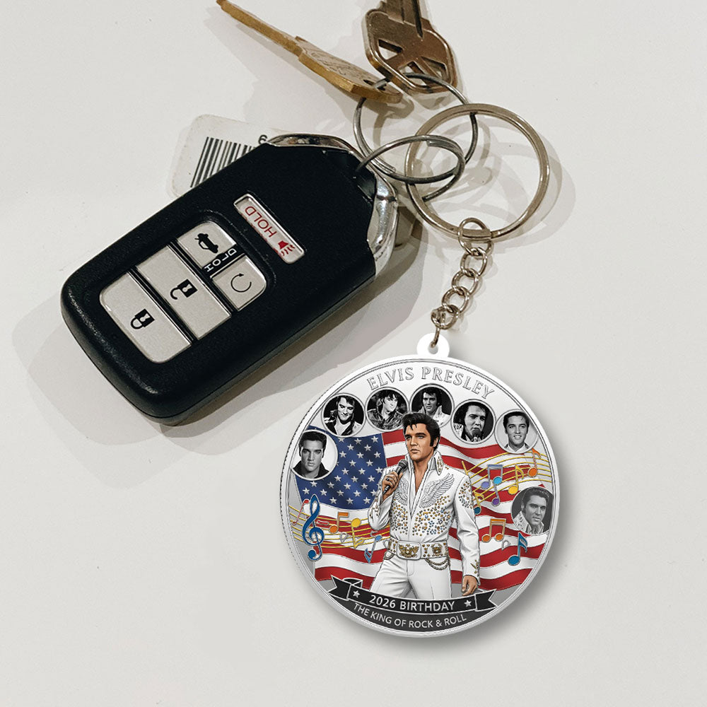 Elvis Presley Custom Shape 2-sided Keychain – NGHIAVT9224