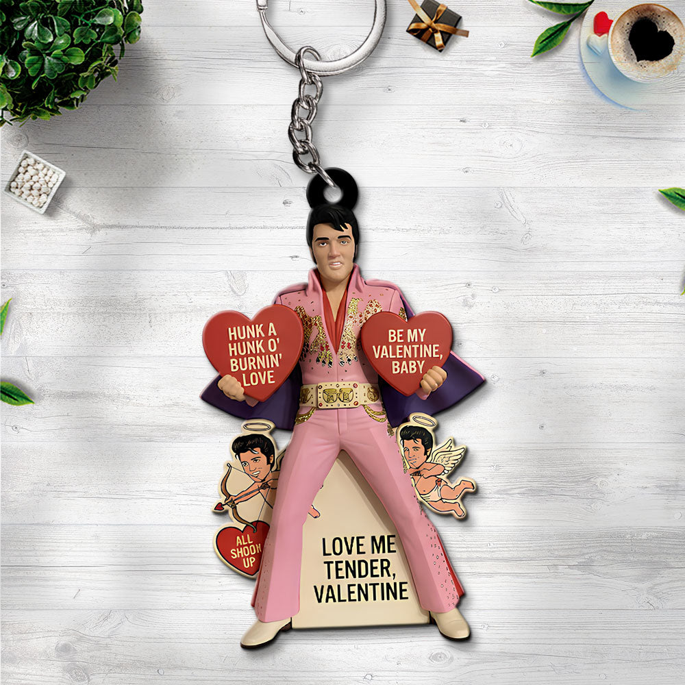 Elvis Presley Custom Shape 2-sided Keychain – NGHIAVT9428