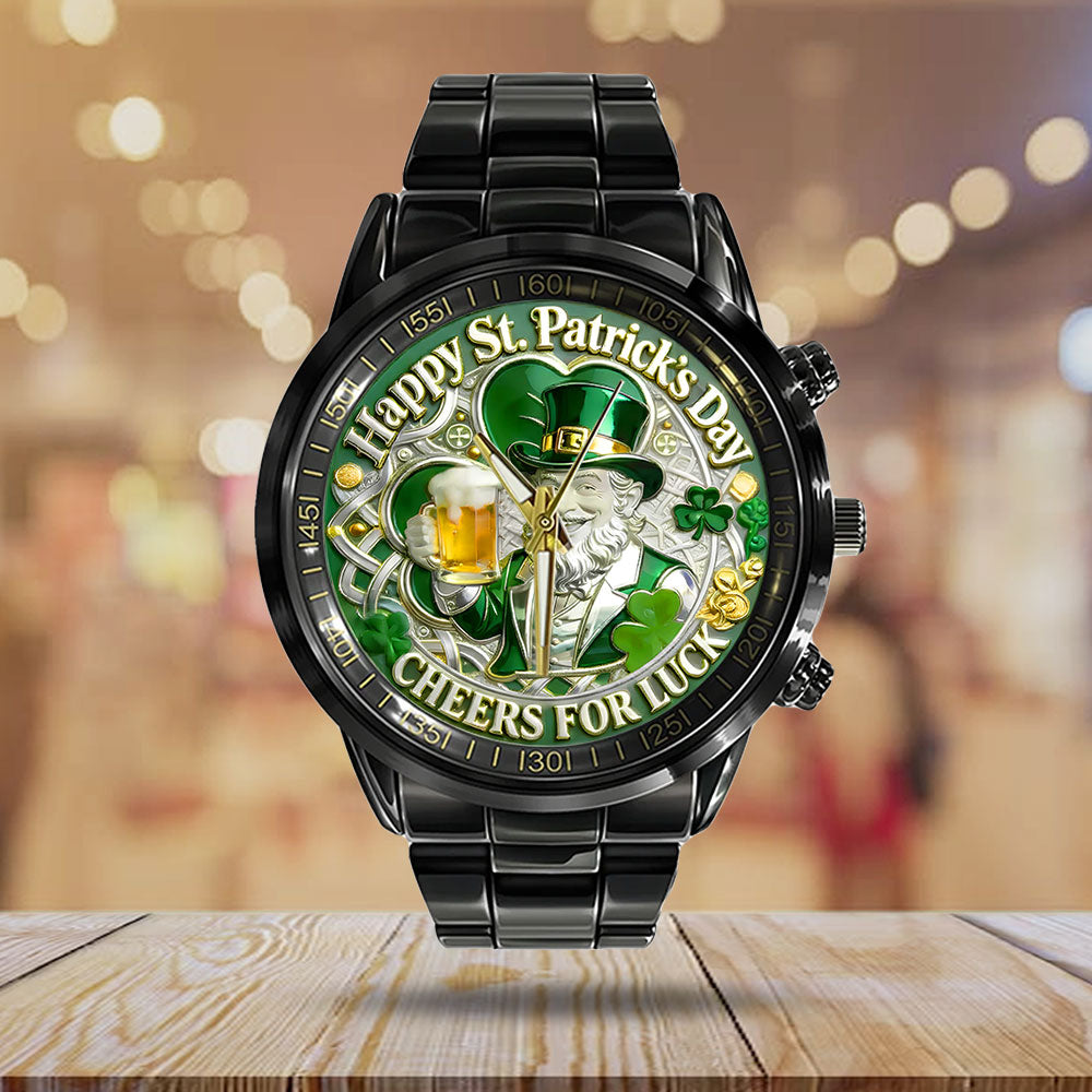 St. Patrick's Day Black Stainless Steel Watch – NGHIAVT9435