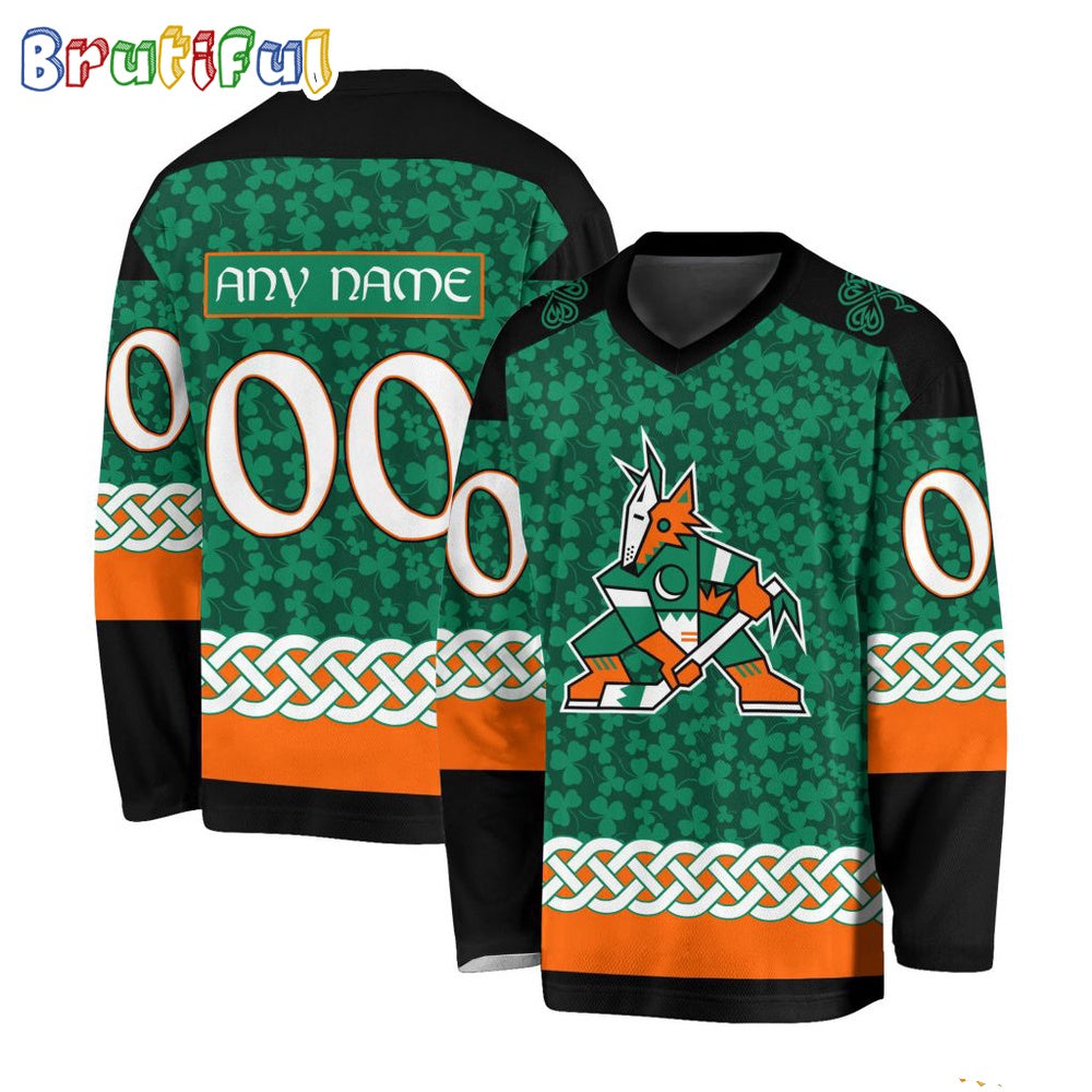 NHL Arizona Coyotes Jersey Special St.Patrick’s Day Design Hockey Jersey