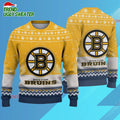 NHL Boston Bruins Hockey Team Design New Ugly Christmas Sweater
