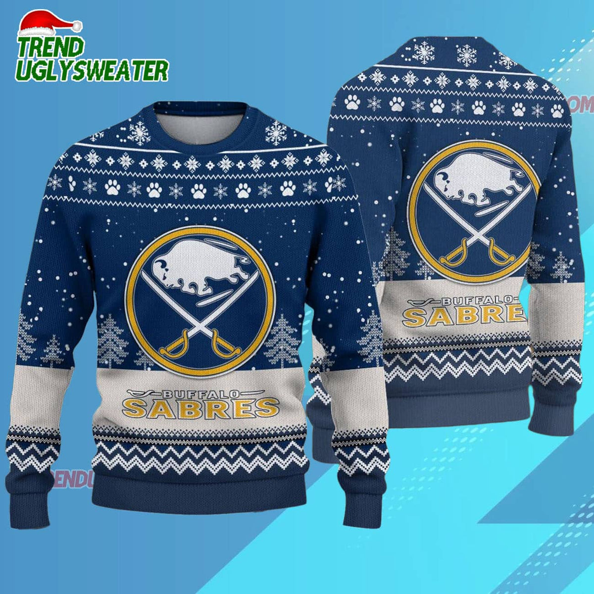 NHL Buffalo Sabres Hockey Team Design New Ugly Christmas Sweater