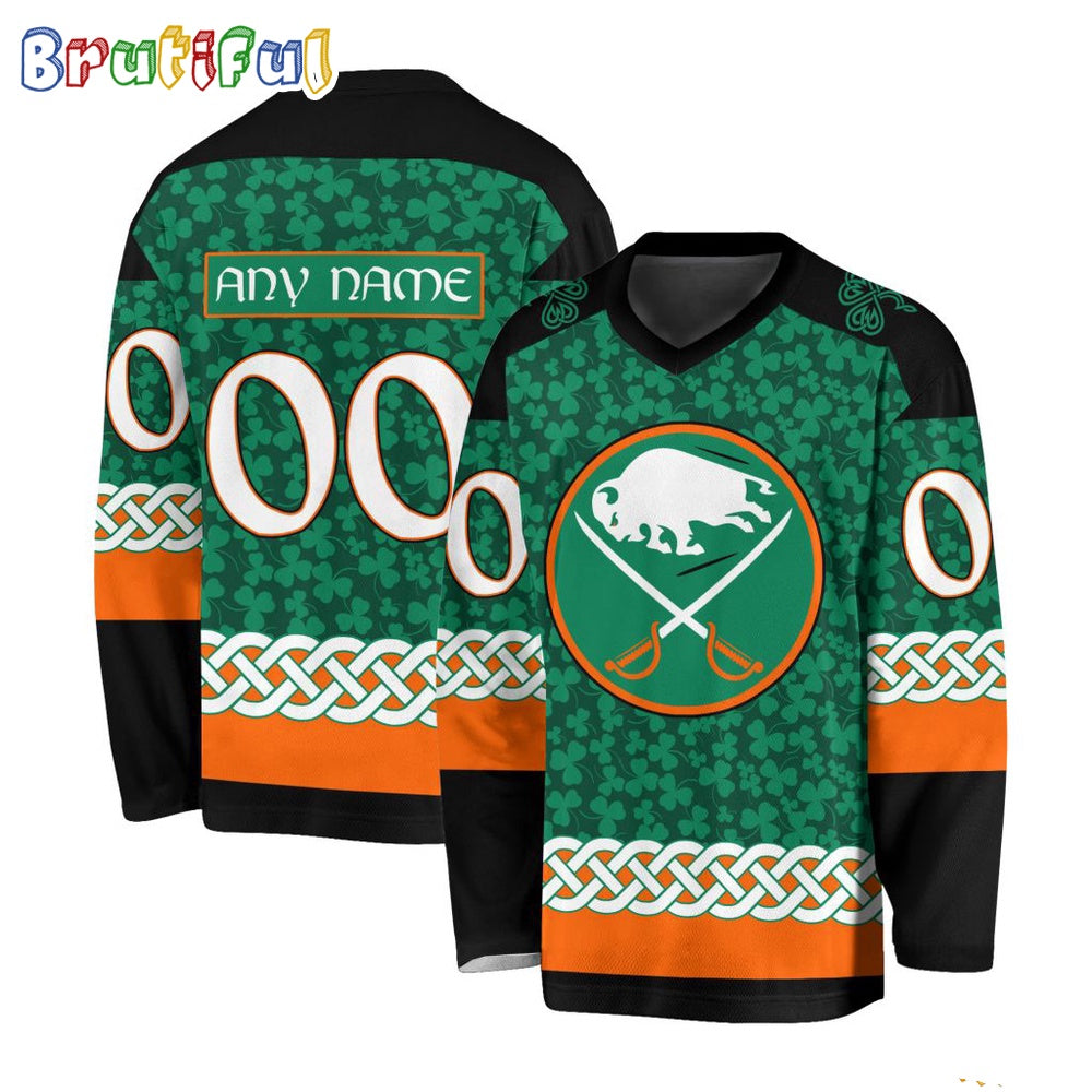 NHL Buffalo Sabres Jersey Special St.Patrick’s Day Design Hockey Jersey