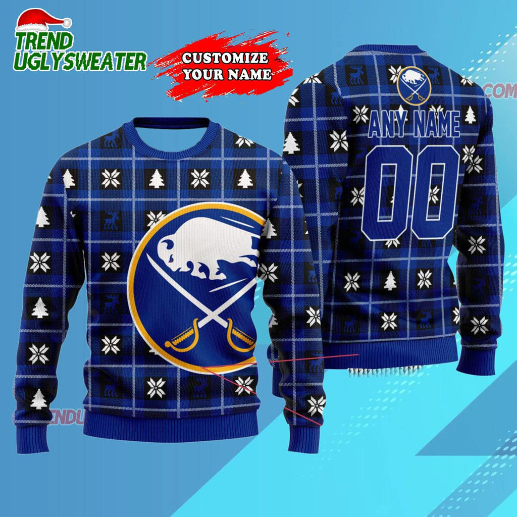 NHL Buffalo Sabres Personalized Snow Tree Ugly Christmas Sweater