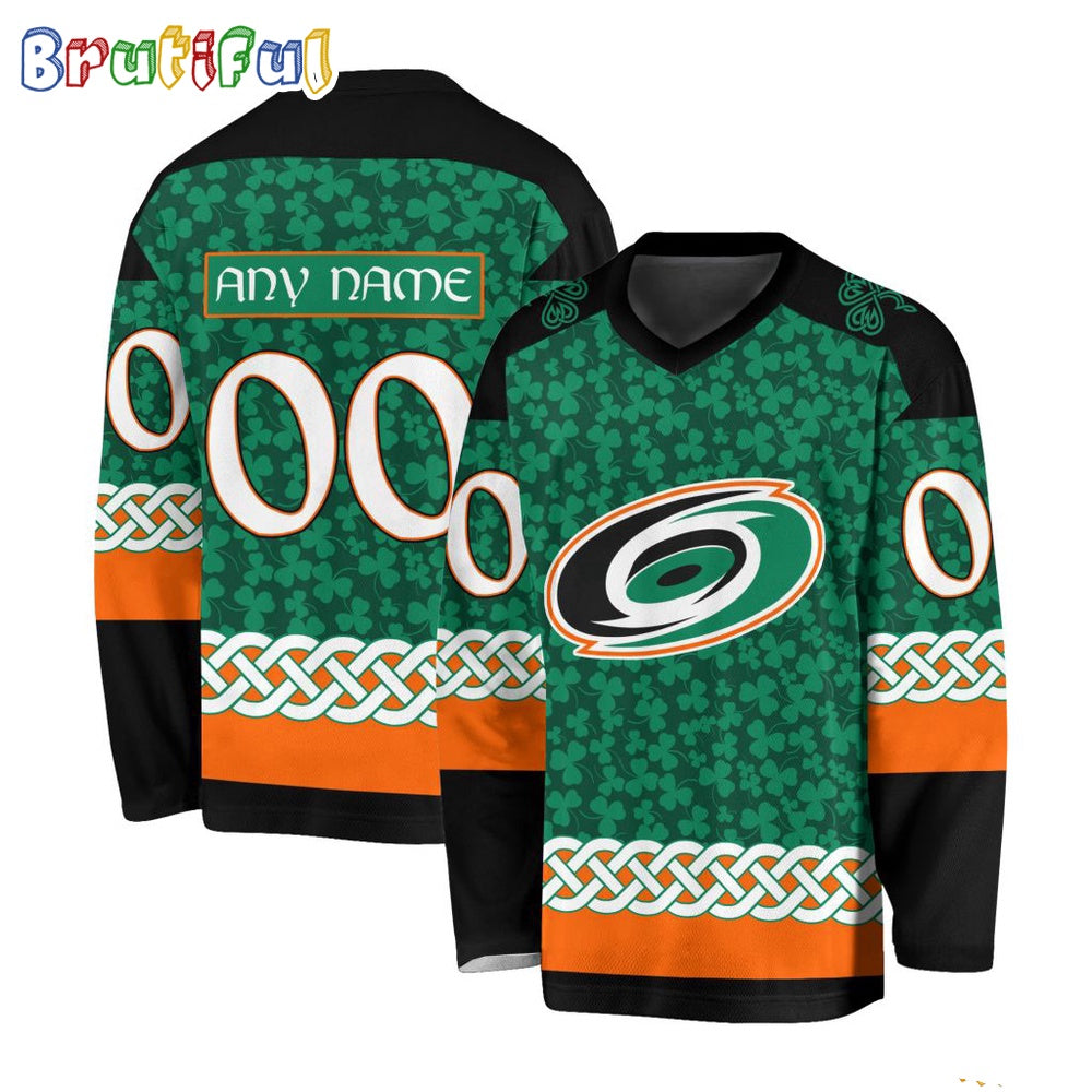 NHL Carolina Hurricanes Jersey Special St.Patrick’s Day Design Hockey Jersey