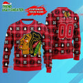 NHL Chicago Blackhawks Personalized Snow Tree Ugly Christmas Sweater