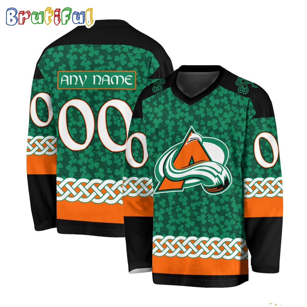 NHL Colorado Avalanche Jersey Special St.Patrick’s Day Design Hockey Jersey