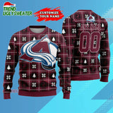 NHL Colorado Avalanche Personalized Snow Tree Ugly Christmas Sweater