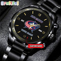 NHL Columbus Blue Jackets Black Fashion Watch Custom Hockey Game Time
