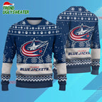 NHL Columbus Blue Jackets Hockey Team Design New Ugly Christmas Sweater