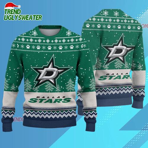 NHL Dallas Stars Hockey Team Design New Ugly Christmas Sweater