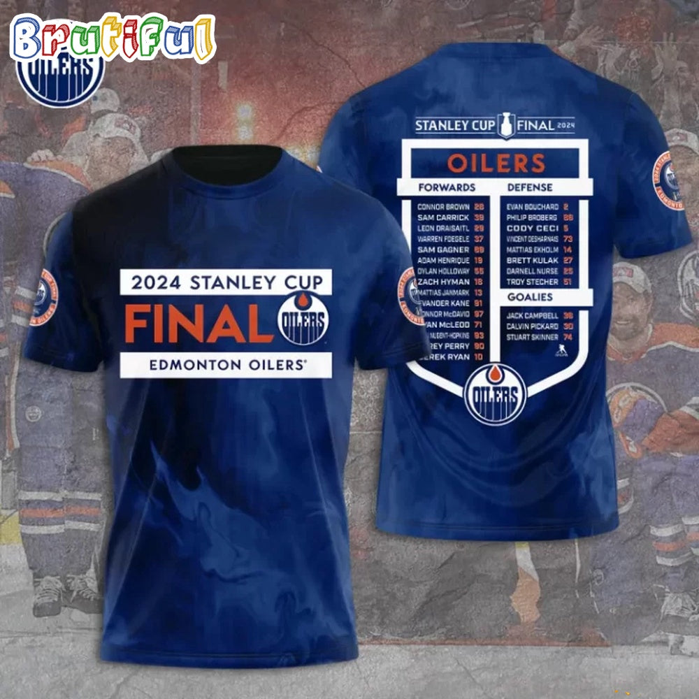 NHL Edmonton Oilers 2024 Stanley Cup Finals 3D Shirt