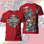 NHL Florida Panthers Stanley Cup 2024 Champions Cartoon Design Hoodie T-Shirt