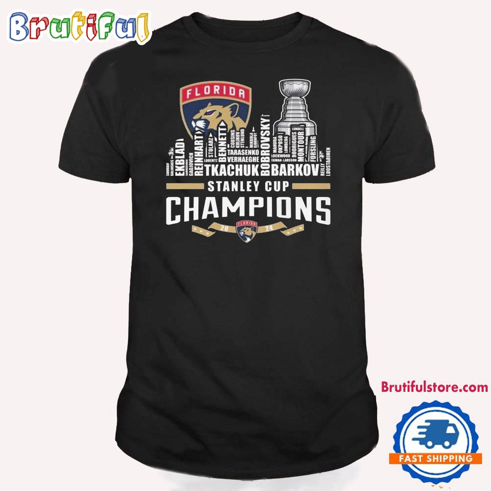 NHL Florida Panthers Stanley Cup Champions 2023-2024 The City Skyline T Shirt