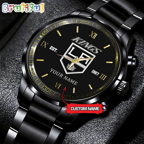 NHL Los Angeles Kings Black Fashion Watch Custom Hockey Game Time
