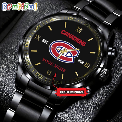 NHL Montreal Canadiens Black Fashion Watch Custom Hockey Game Time