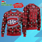NHL Montreal Canadiens Personalized Snow Tree Ugly Christmas Sweater