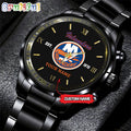 NHL New York Islanders Black Fashion Watch Custom Hockey Game Time