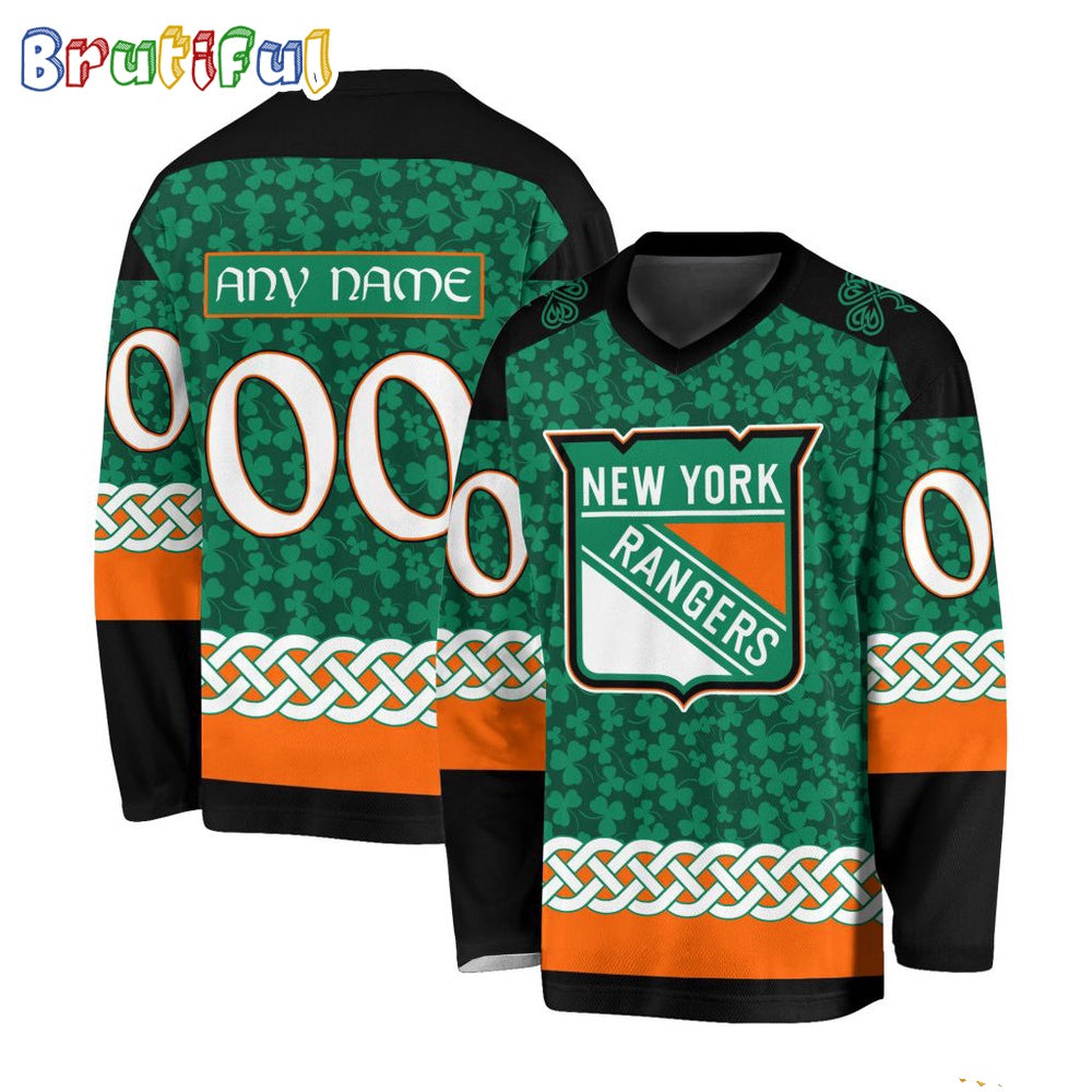 NHL New York Rangers Jersey Special St.Patrick’s Day Design Hockey Jersey