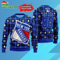 NHL New York Rangers Personalized Snow Tree Ugly Christmas Sweater