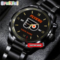 NHL Philadelphia Flyers Black Fashion Watch Custom Hockey Game Time