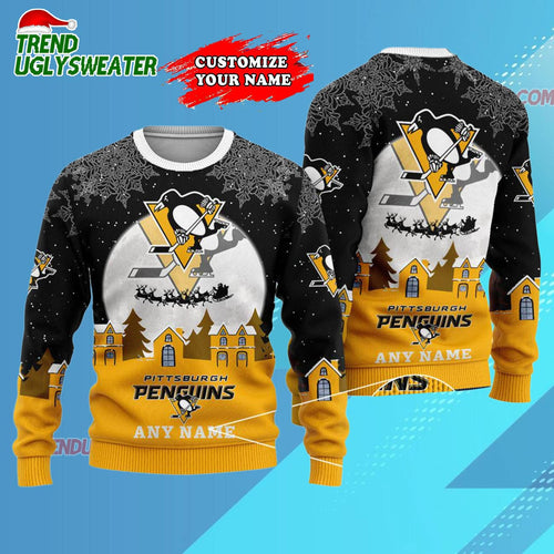 NHL Pittsburgh Penguins Hockey New Design Litmited Christmas Ugly Sweater