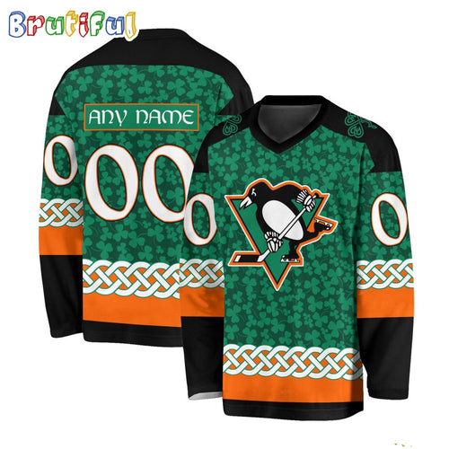 NHL Pittsburgh Penguins Jersey Special St.Patrick’s Day Design Hockey Jersey