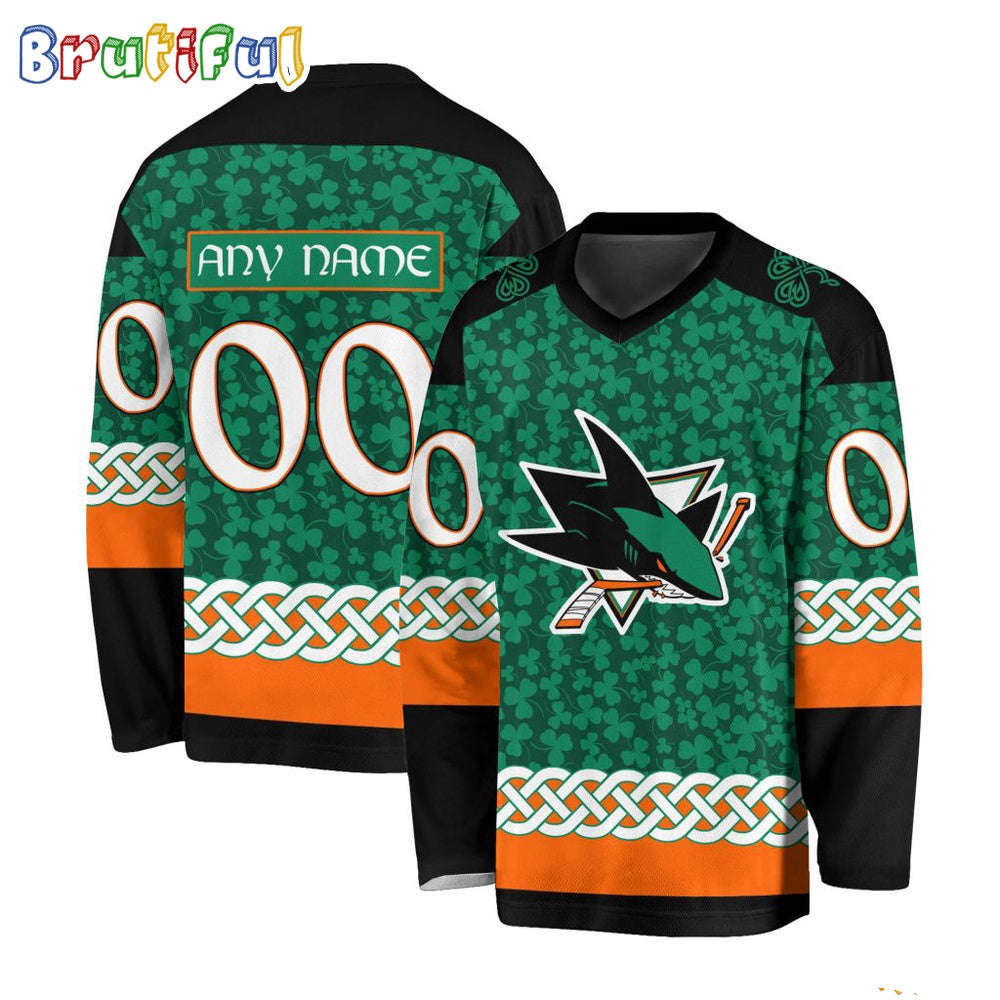 NHL San Jose Sharks Jersey Special St.Patrick’s Day Design Hockey Jersey