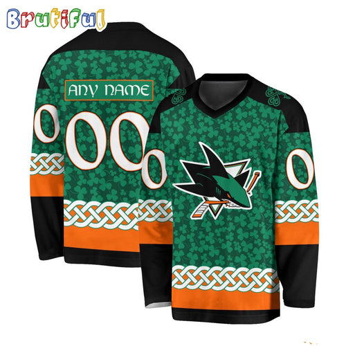 NHL San Jose Sharks Jersey Special St.Patrick’s Day Design Hockey Jersey