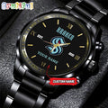 NHL Seattle Kraken Black Fashion Watch Custom Hockey Game Time