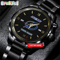 NHL Tampa Bay Lightning Black Fashion Watch Custom Hockey Game Time